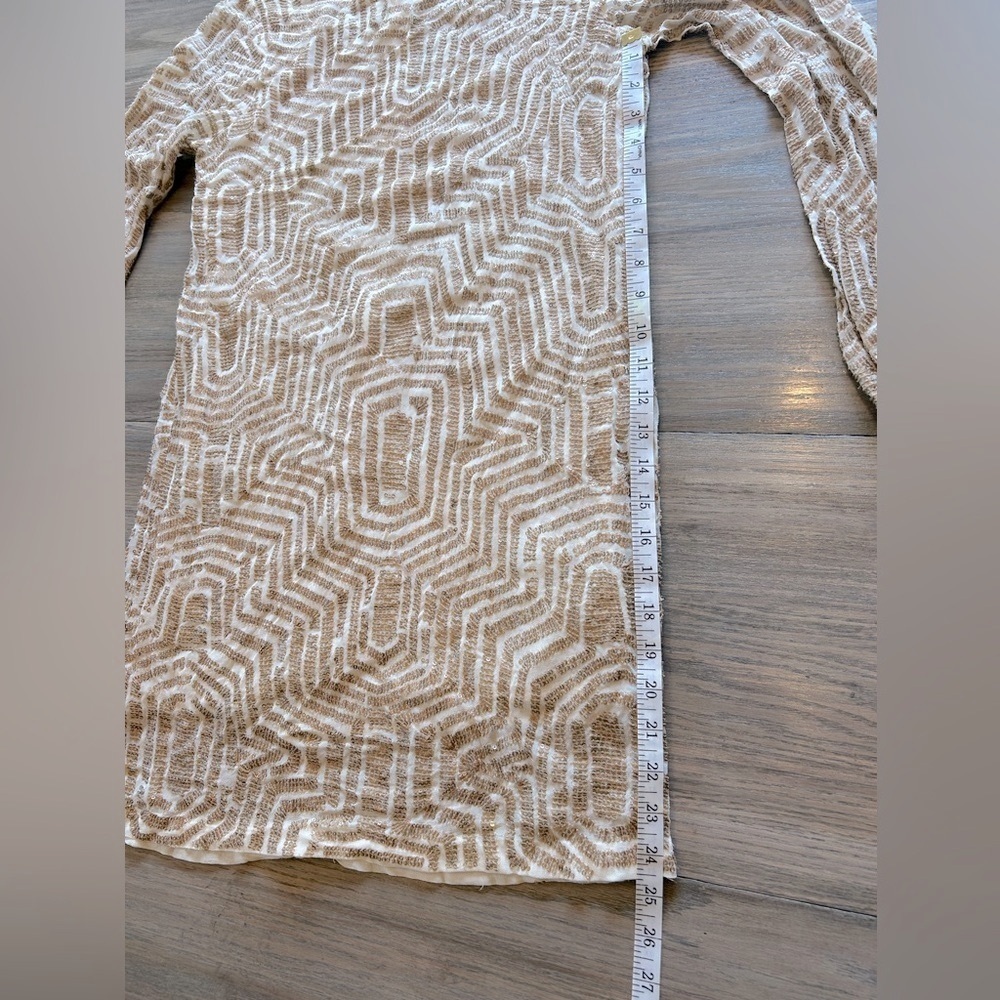 Badgley Mischka Gold Sequin Maze Shift Dress Cocktail Night Out Event Size XS - Picture 14 of 14